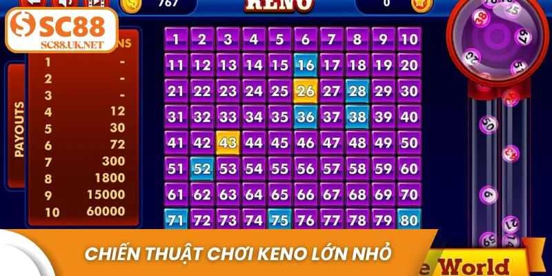 Chiến thuật chơi Keno lớn nhỏ giúp kéo dài chuỗi thắng