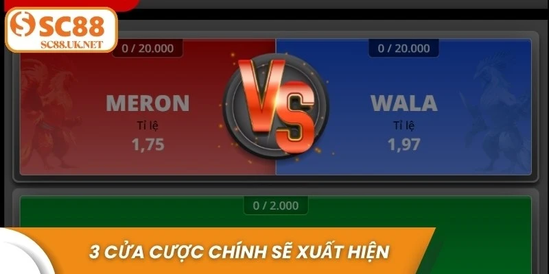 3 cửa cược chính sẽ xuất hiện trong đá gà Campuchia