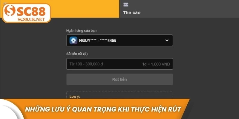 Những lưu ý quan trọng khi thực hiện rút tiền người chơi cần nắm