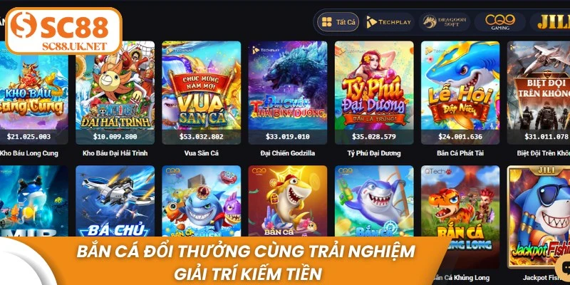 Bắn cá đổi thưởng cùng trải nghiệm giải trí kiếm tiền sôi động